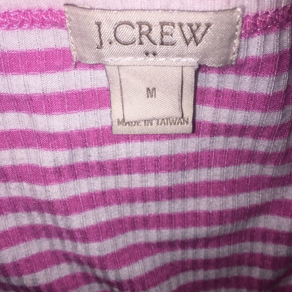 J. Crew Pink Striped Soft T-shirt with Buttons - Picture 7 of 7